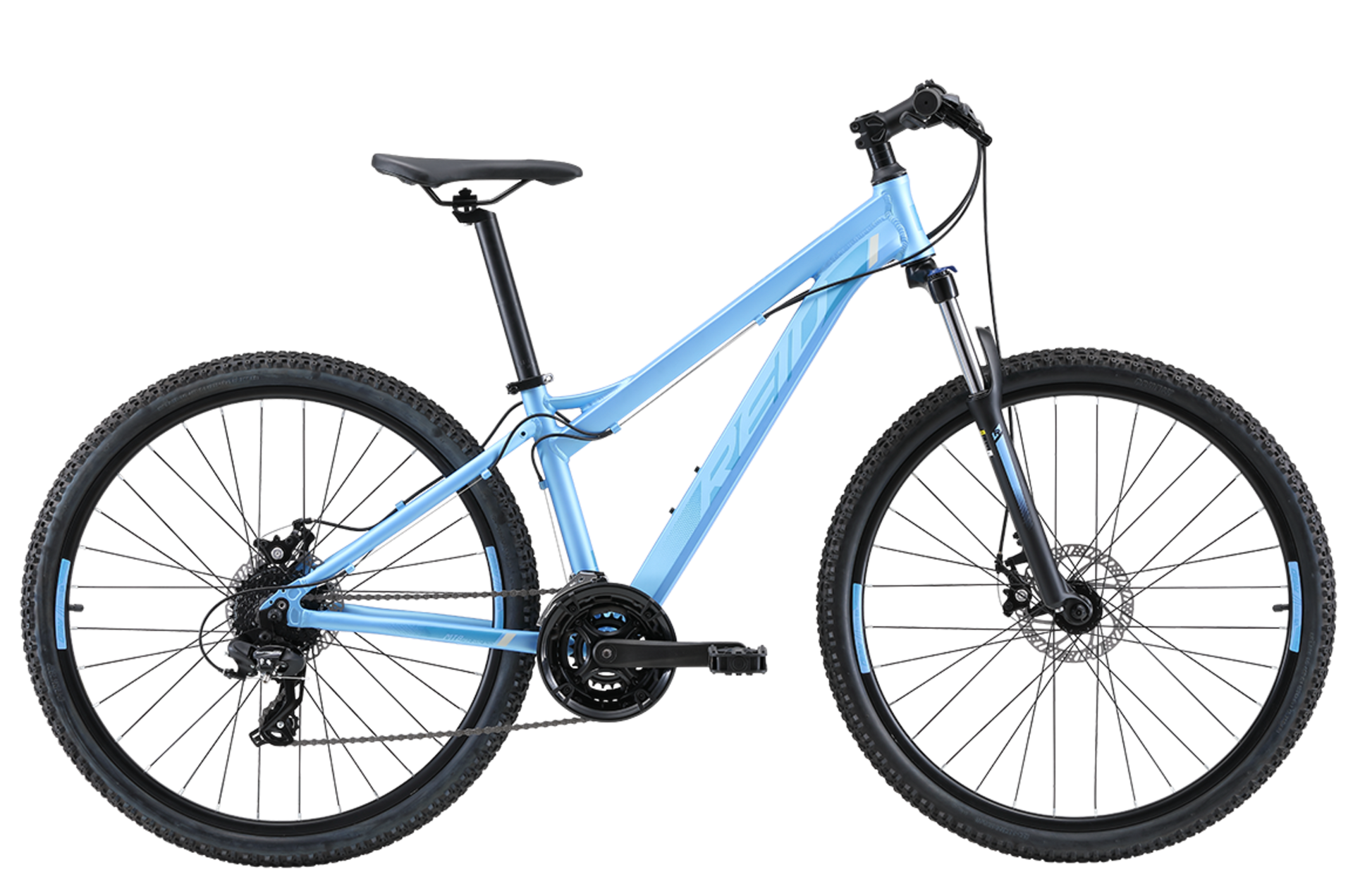 MTB Pro 27.5" Disc WSD Mountain Bike in light blue with Shimano 8-speed gearing from Reid Cycles Australia