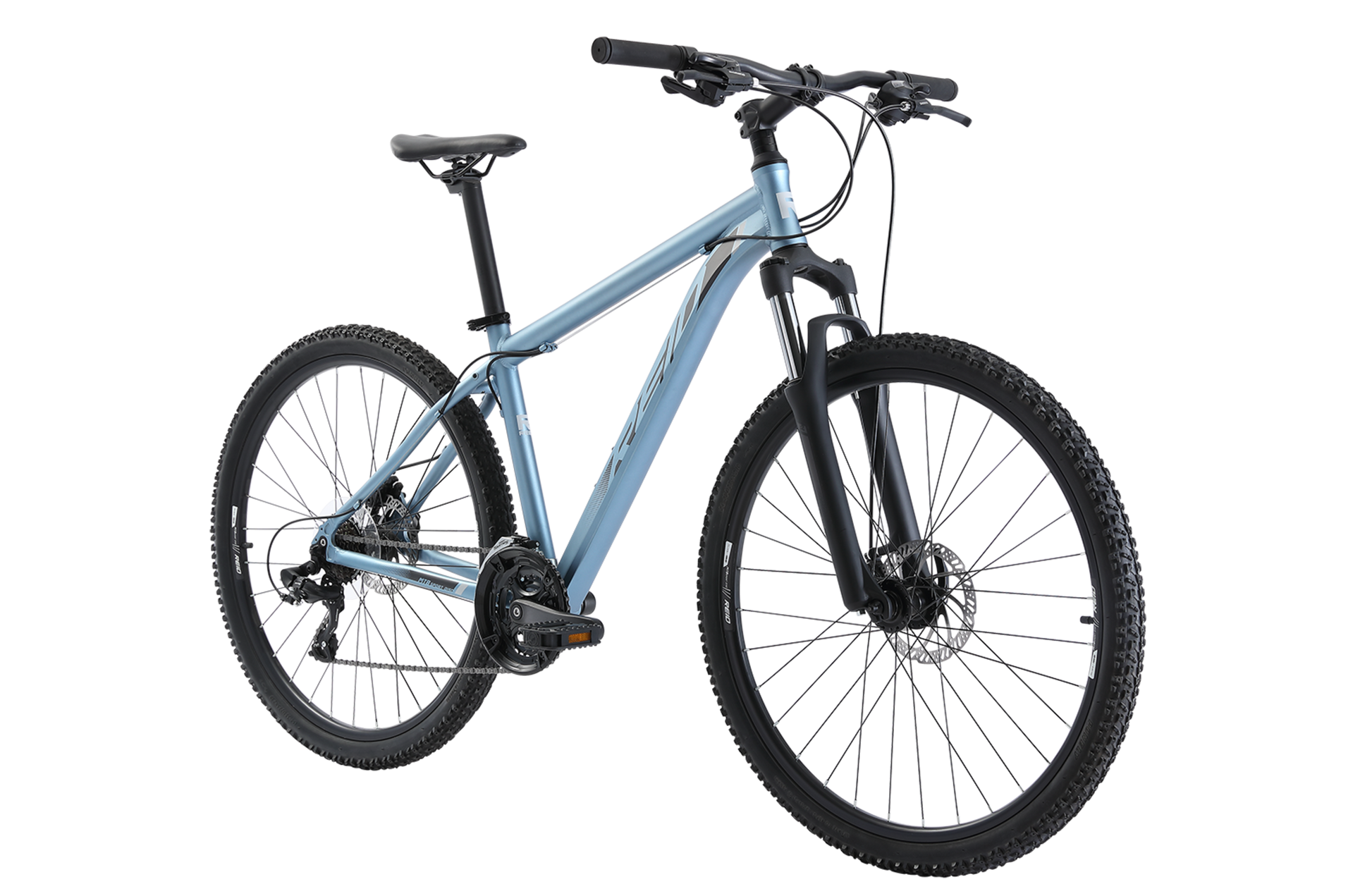 MTB Sport Disc Mountain Bike in Charcoal on front angle with Zoom suspension fork from Reid Cycles Australia 