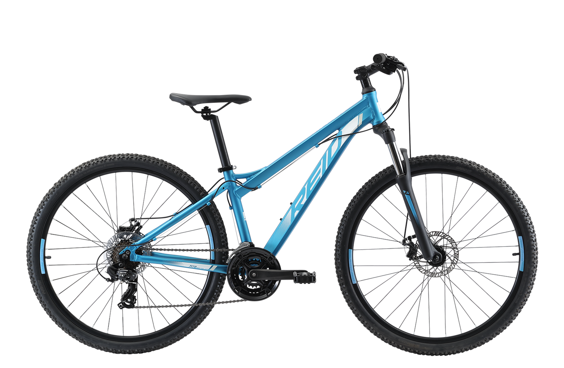 MTB Sport Disc WSD Mountain Bike in Aqua with Shimano 7-speed gearing from Reid Cycles Australia 