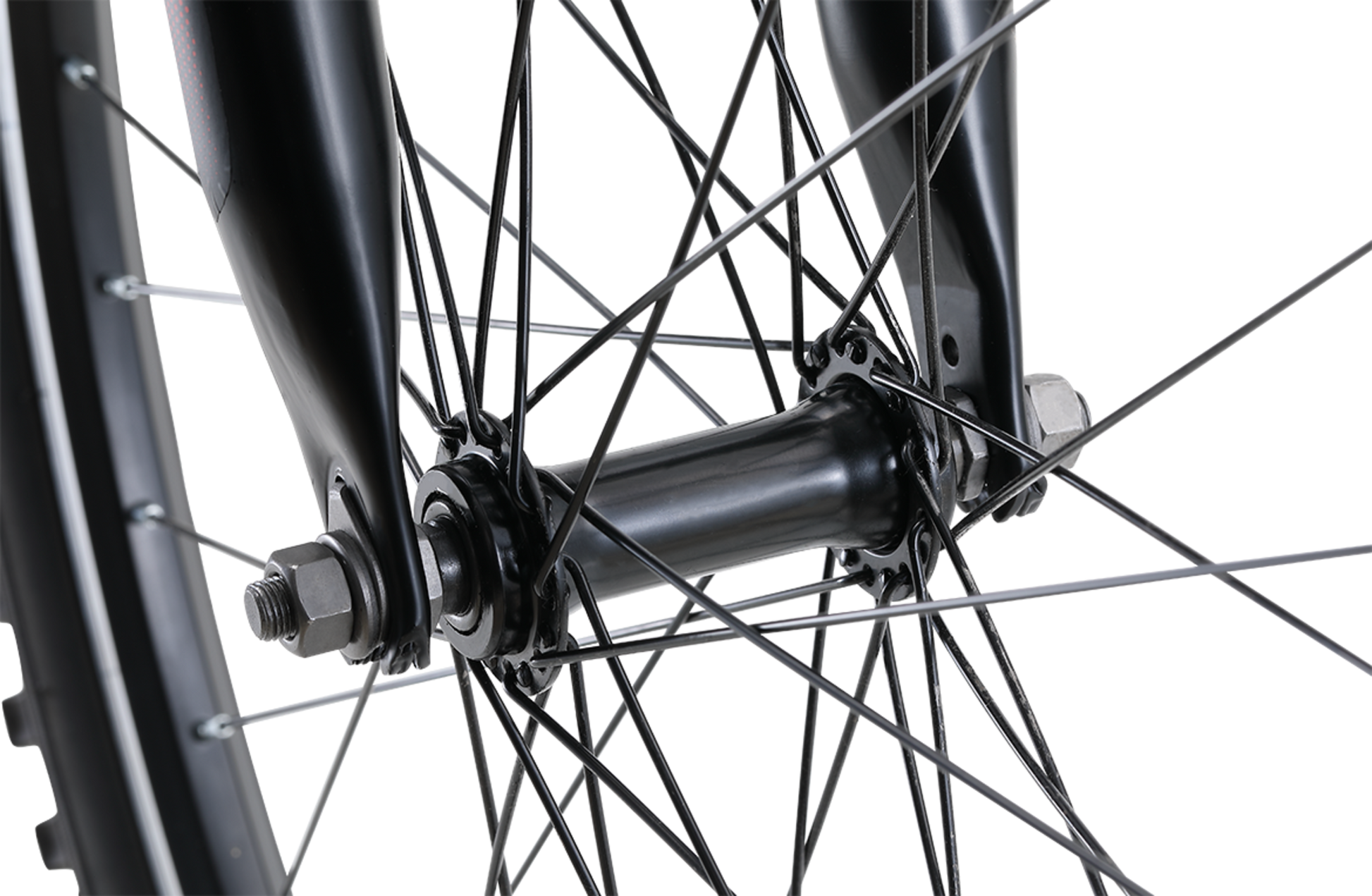 MTB Sport Mountain Bike in Black showing locked front hub from Reid Cycles Australia 