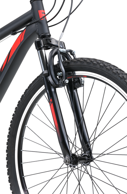 MTB Sport Mountain Bike in Black showing Zoom suspension fork from Reid Cycles Australia 