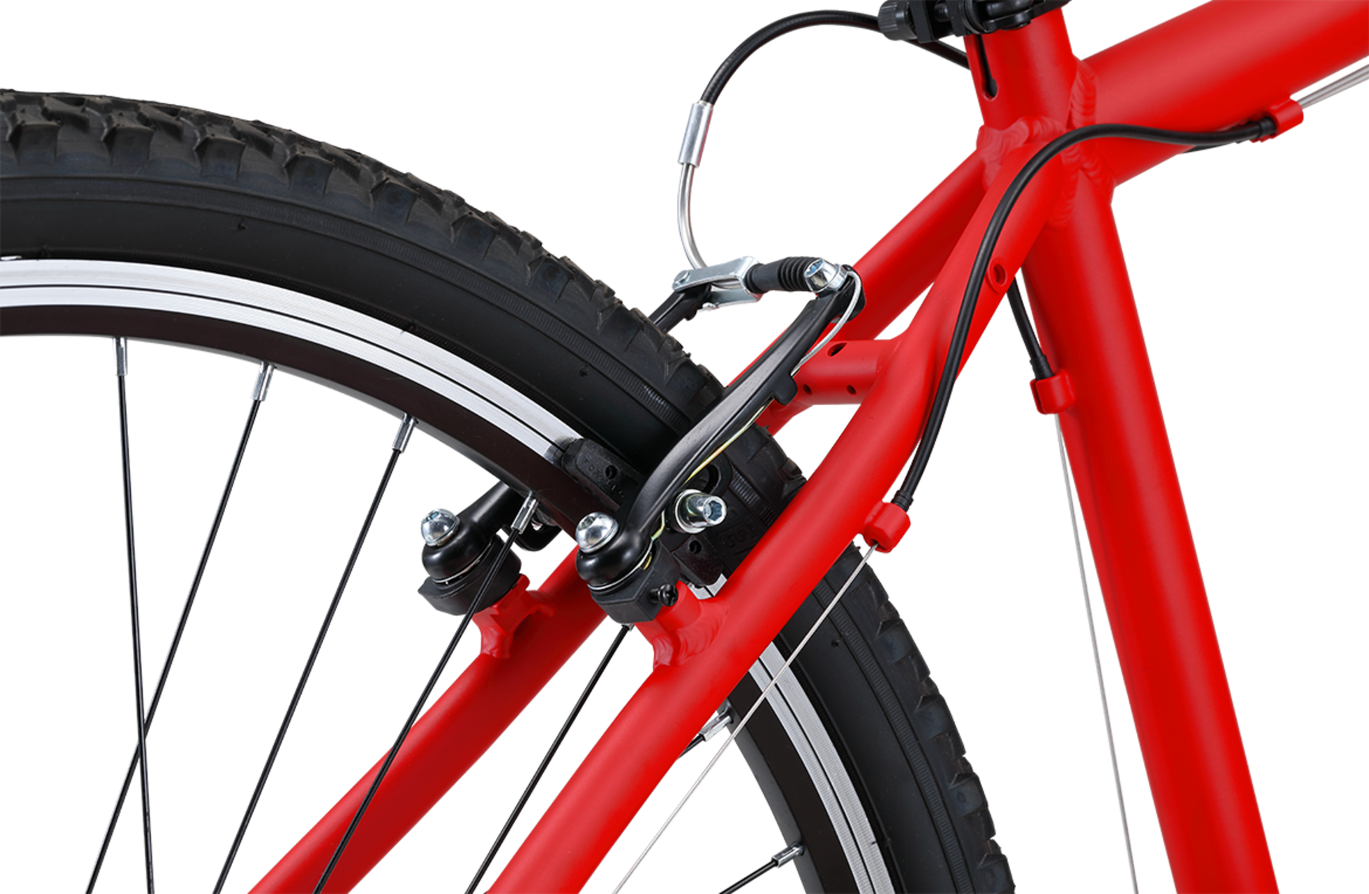 MTB Sport Mountain Bike in Red showing rear v-brakes from Reid Cycles Australia 