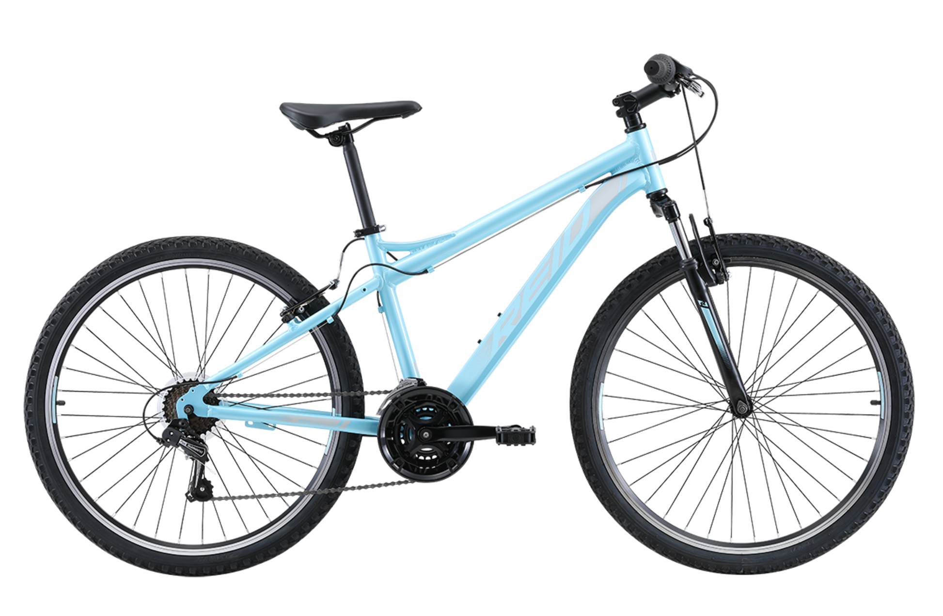 MTB Sport WSD Mountain Bike in Light Blue with Shimano 7-speed gearing from Reid Cycles Australia 