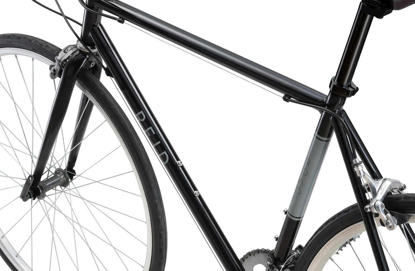 Original Road Road Bike in Black showing road bike frame geometry from Reid Cycles Australia