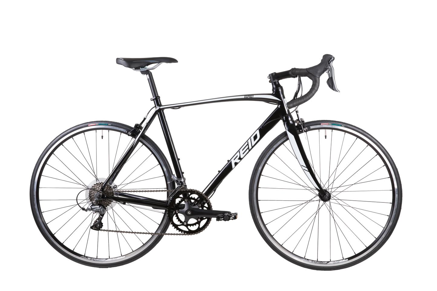 Osprey Road Bike in black with Shimano 8-speed gearing from Reid Cycles Australia