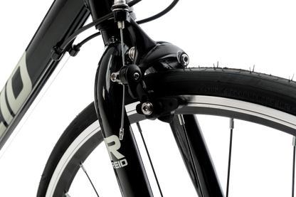 Rapid Flatbar Road Bike in Black showing front promax dual pivot caliper brakes from Reid Cycles Australia