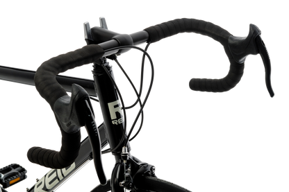 Rapid Dropbar Road Bike in black showing alloy race dropbar handlebars from Reid Cycles Australia