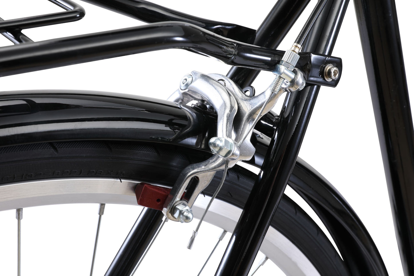 Roadster Vintage Bike in Black showing rear Dual-Pivot Caliper Brake from Reid Cycles Australia