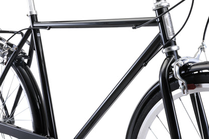 Roadster Vintage Bike in Black showing vintage style bike frame from Reid Cycles Australia