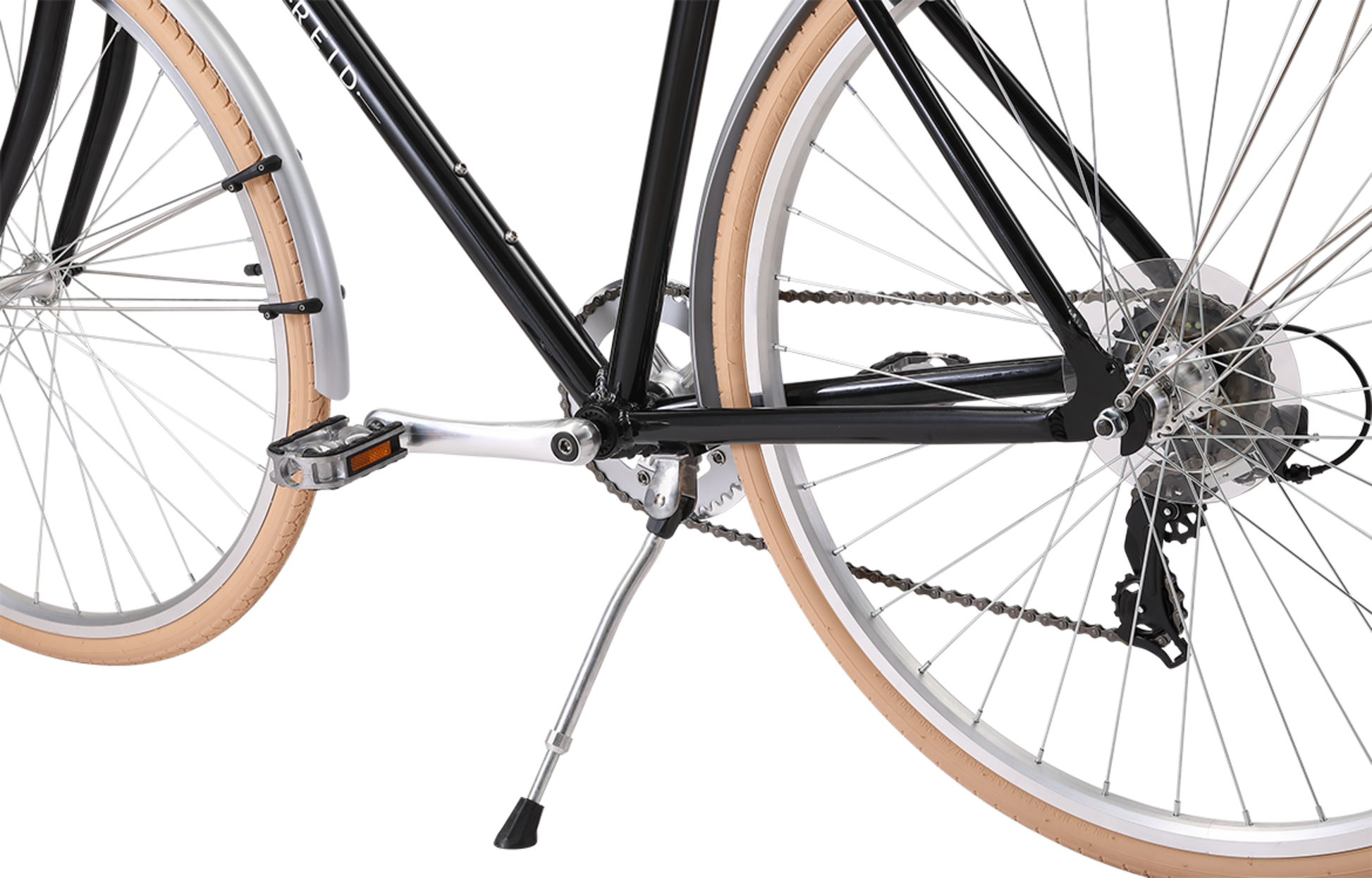 Roller Superlite Vintage Bike in Metallic Black featuring alloy kickstand from Reid Cycles Australia