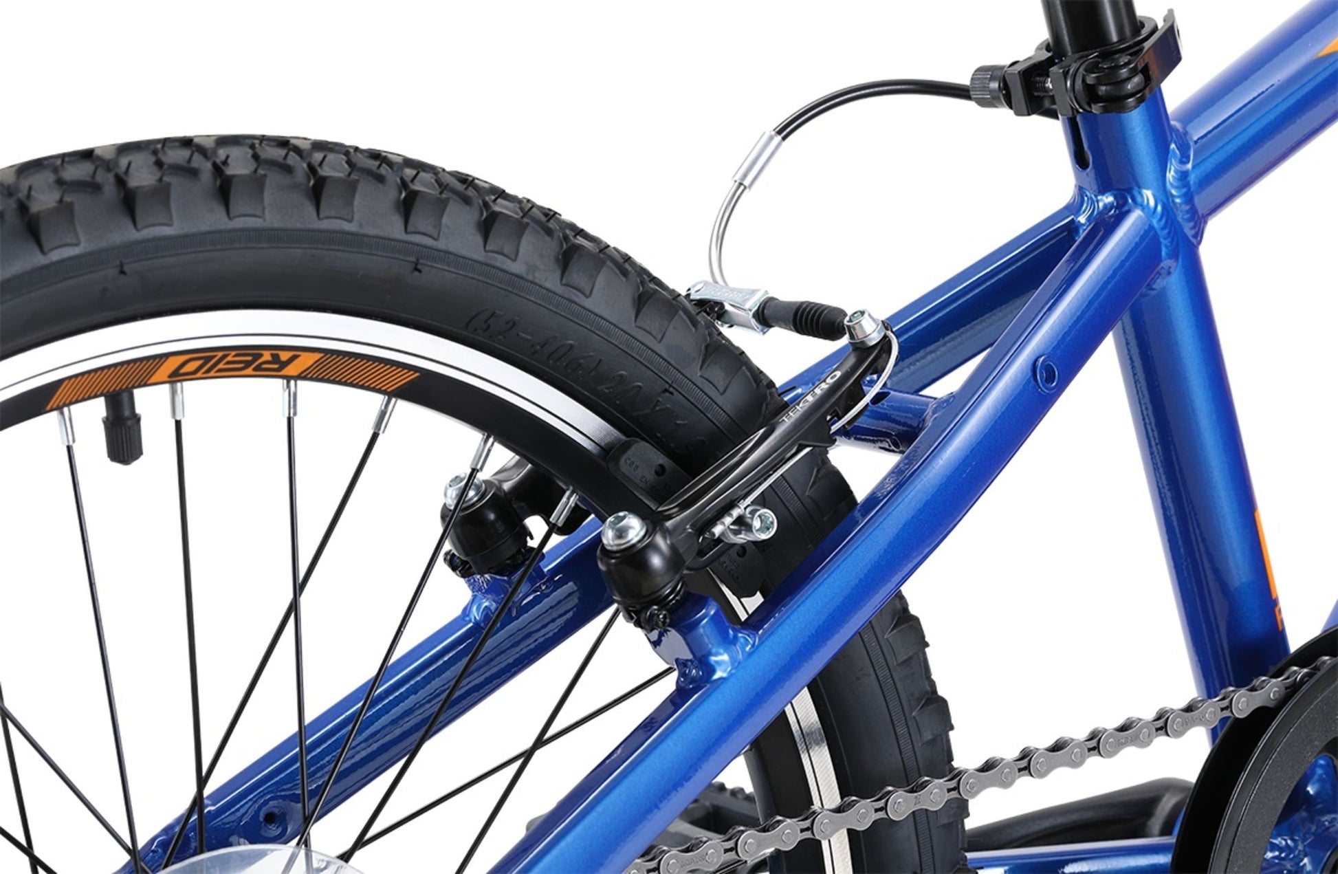 Scout 20" Kids Bike in Blue Orange showing rear v-brakes from Reid Cycles Australia 