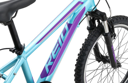 Scout 20" Kids Bike in light aqua showing Reid logo on bike frame from Reid Cycles Australia 