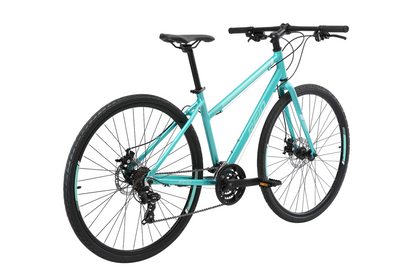 Transit Disc WSD women's commuter bike in green on rear angle from Reid Cycles Australia 