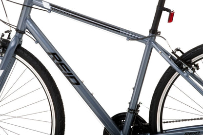 Transit Hybrid Commuter Bike in Grey showing Reid logo on downtube from Reid Cycles Australia 
