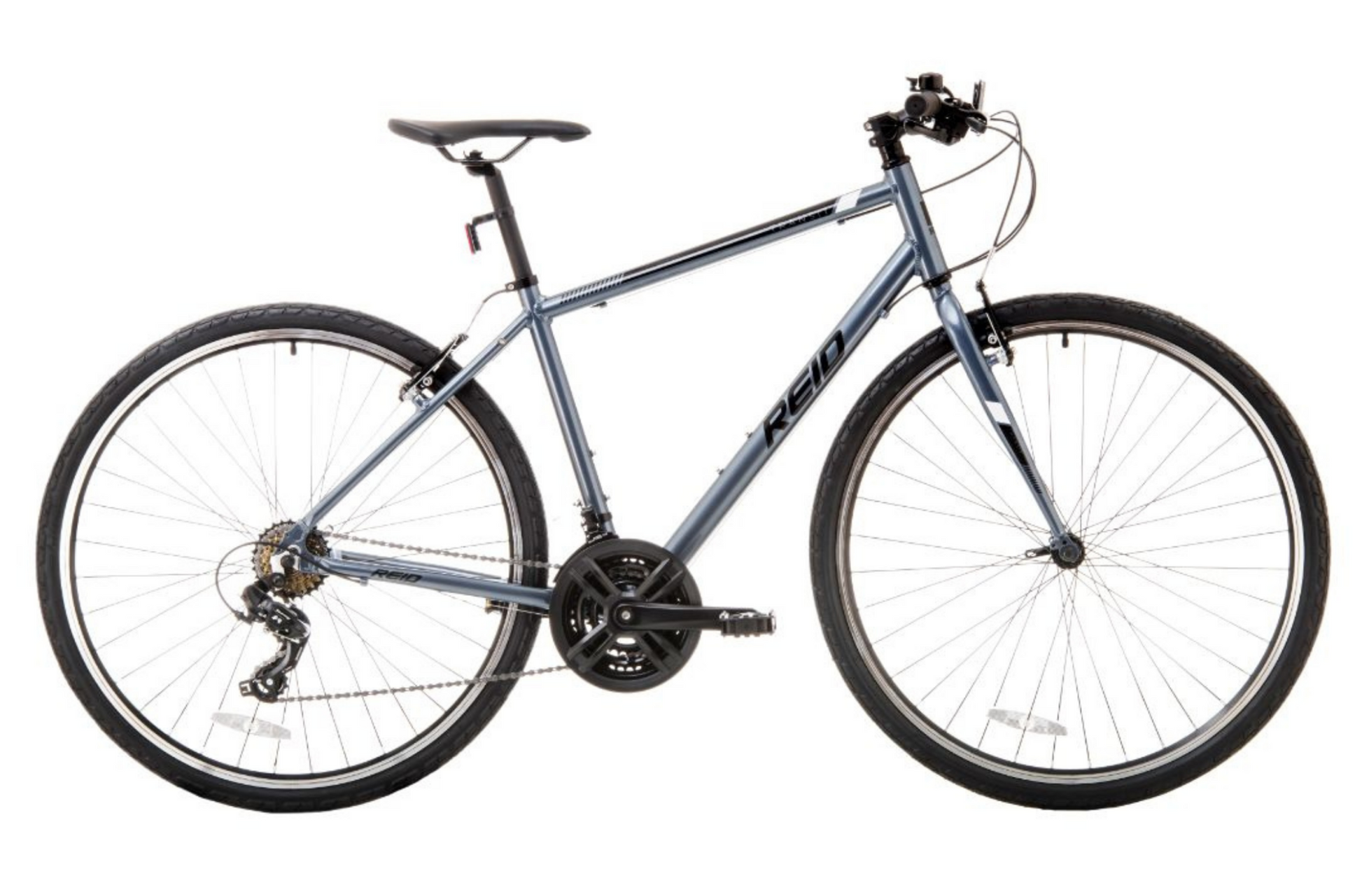 Transit Hybrid Commuter Bike in Grey with Shimano 7-speed gearing from Reid Cycles Australia