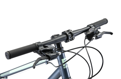 Transit WSD Grey women's commuter bike in grey showing flatbar handlebars from Reid Cycles Australia 