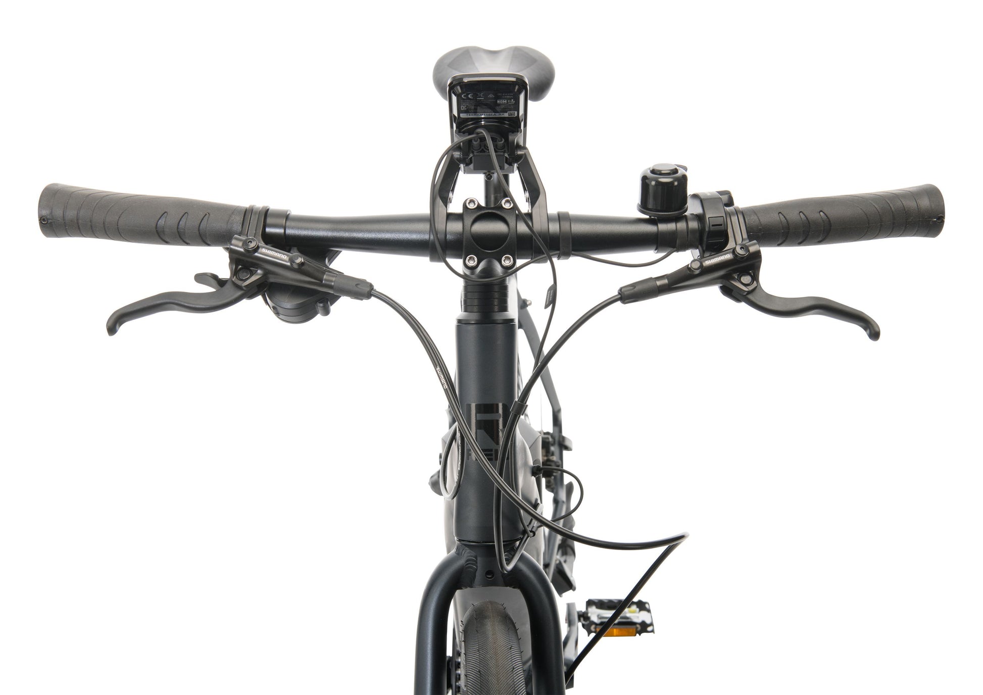 Urban+ Electric Bike in Black on front view from Reid Cycles Australia 
