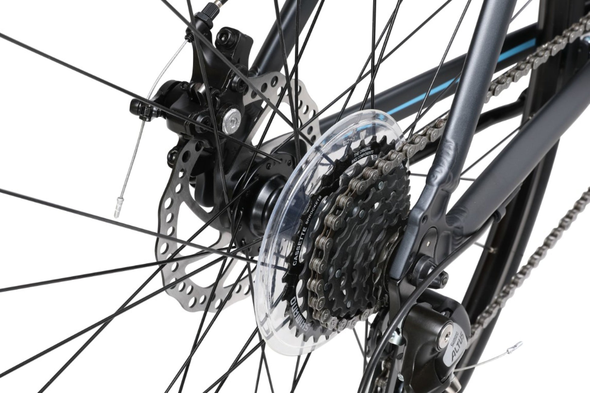 Urban X1 WSD Women's Commuter Bike in black showing rear mechanical disc brake from Reid Cycles Australia 