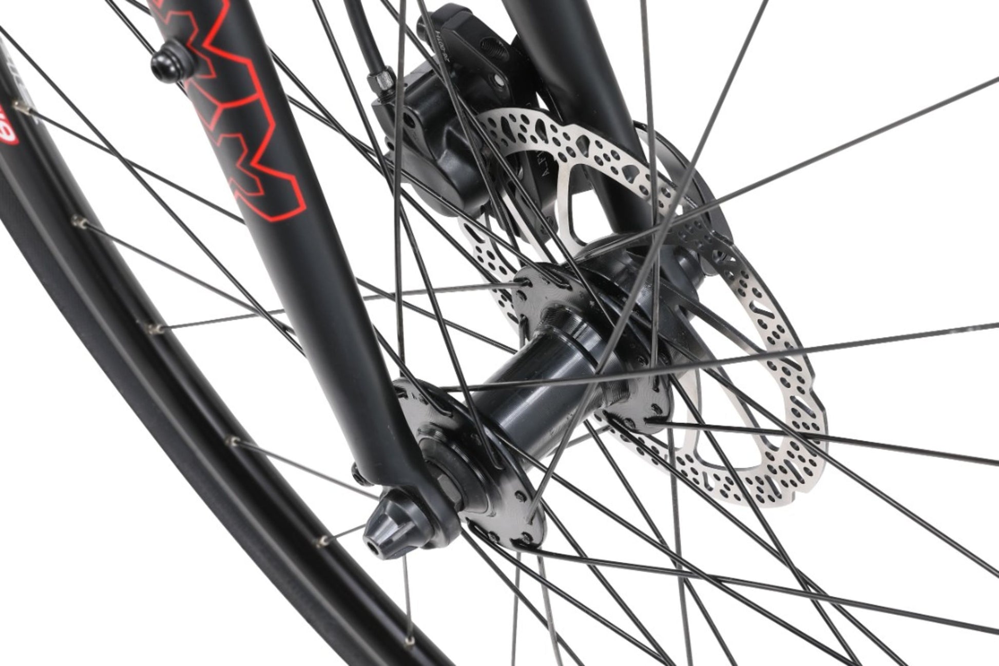 Urban X2 Hybrid Bike in Black showing quick release hub from Reid Cycles Australia