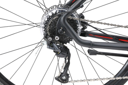 Urban X2 Hybrid Bike in Black showing Shimano 9-speed rear derailleur from Reid Cycles Australia