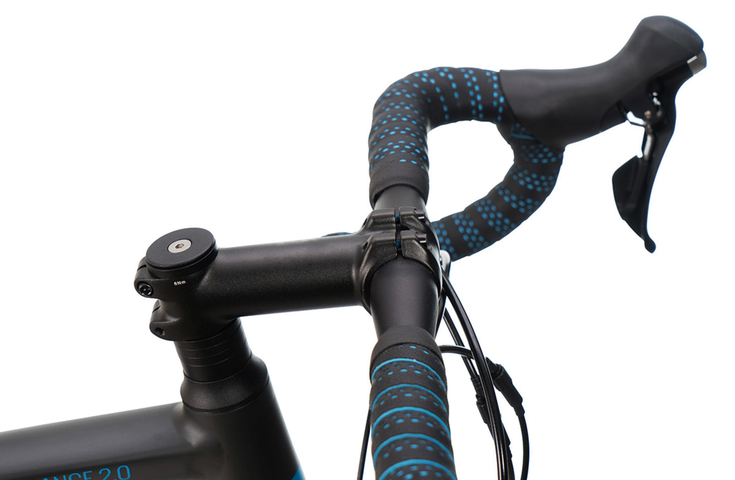 Vantage Endurance 2.0 Road Bike in Matte Black showing alloy race stem from Reid Cycles Australia