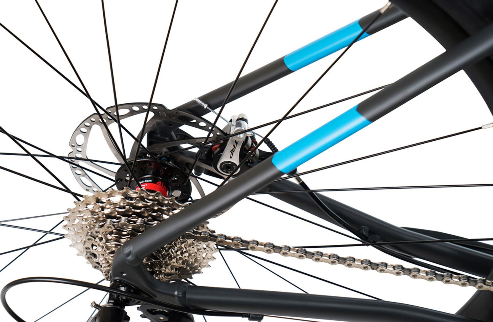 Vantage Endurance 2.0 Road Bike in Matte Black showing rear hub from Reid Cycles Australia