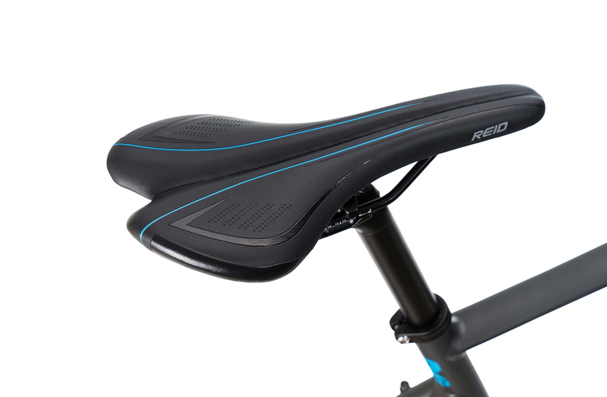 Vantage Endurance 2.0 Road Bike in Matte Black showing endurance race saddle from Reid Cycles Australia