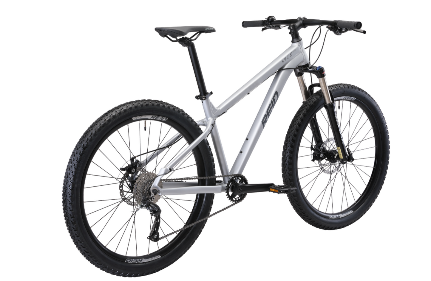 Vice 1.0 Mountain Bike in Grey on rear angle from Reid Cycles Australia 
