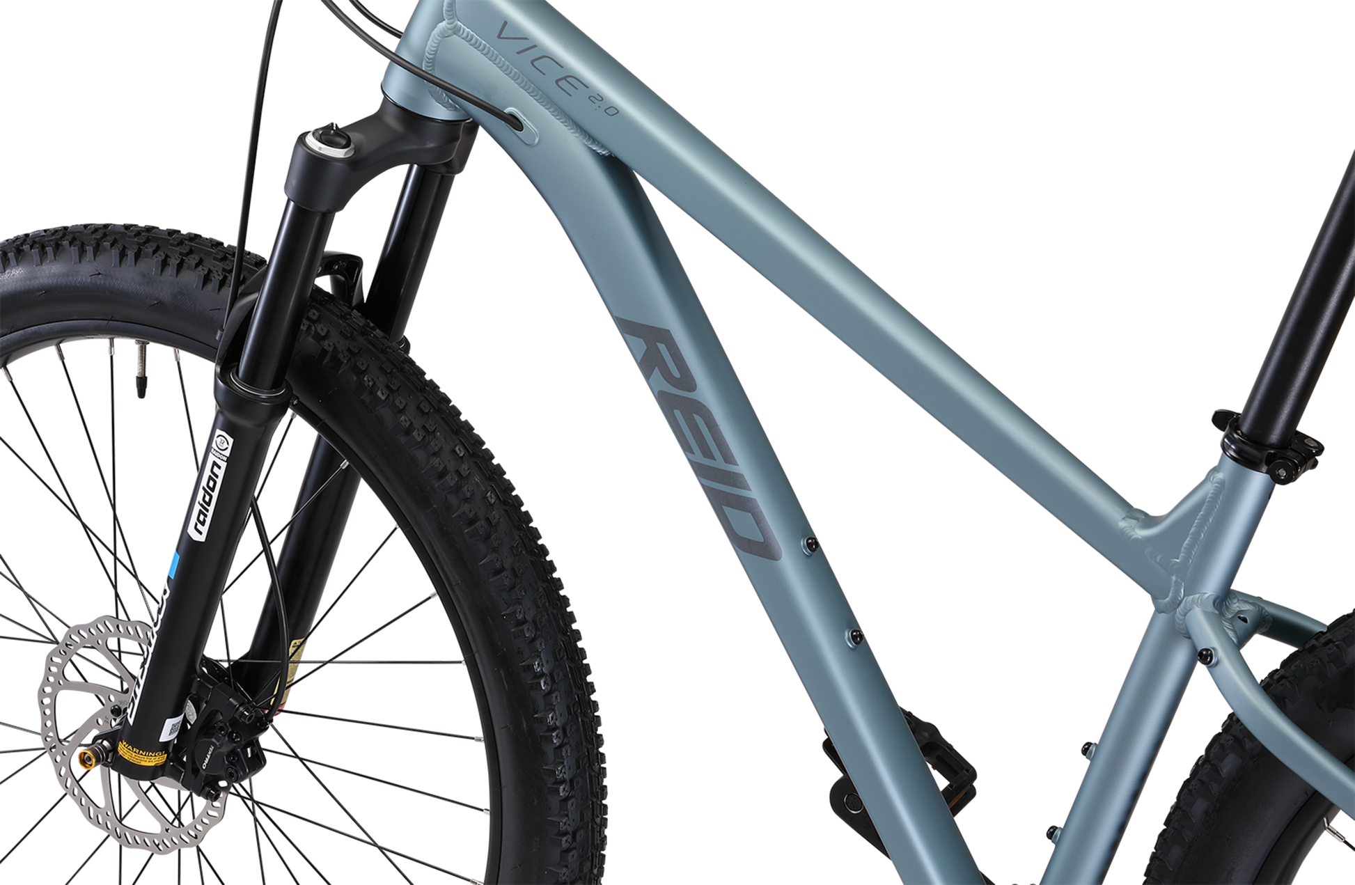 Vice 2.0 Mountain Bike in Blue showing MTB bike frame geometry from Reid Cycles Australia