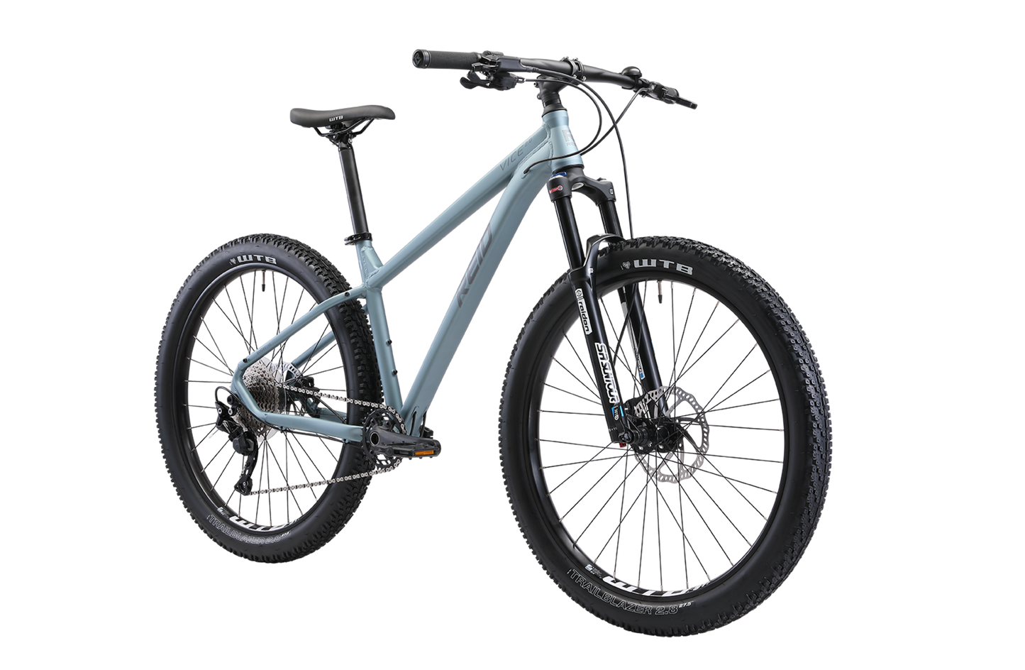 Vice 2.0 Mountain Bike in Blue showing Suntour forks from Reid Cycles Australia 