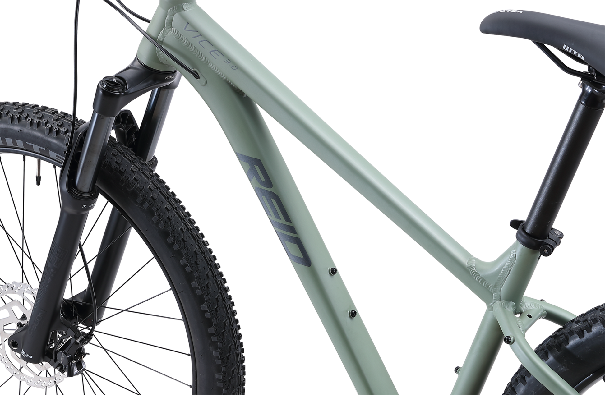 Vice 3.0 Mountain Bike in Green showing MTB bike frame geometry from Reid Cycles Australia