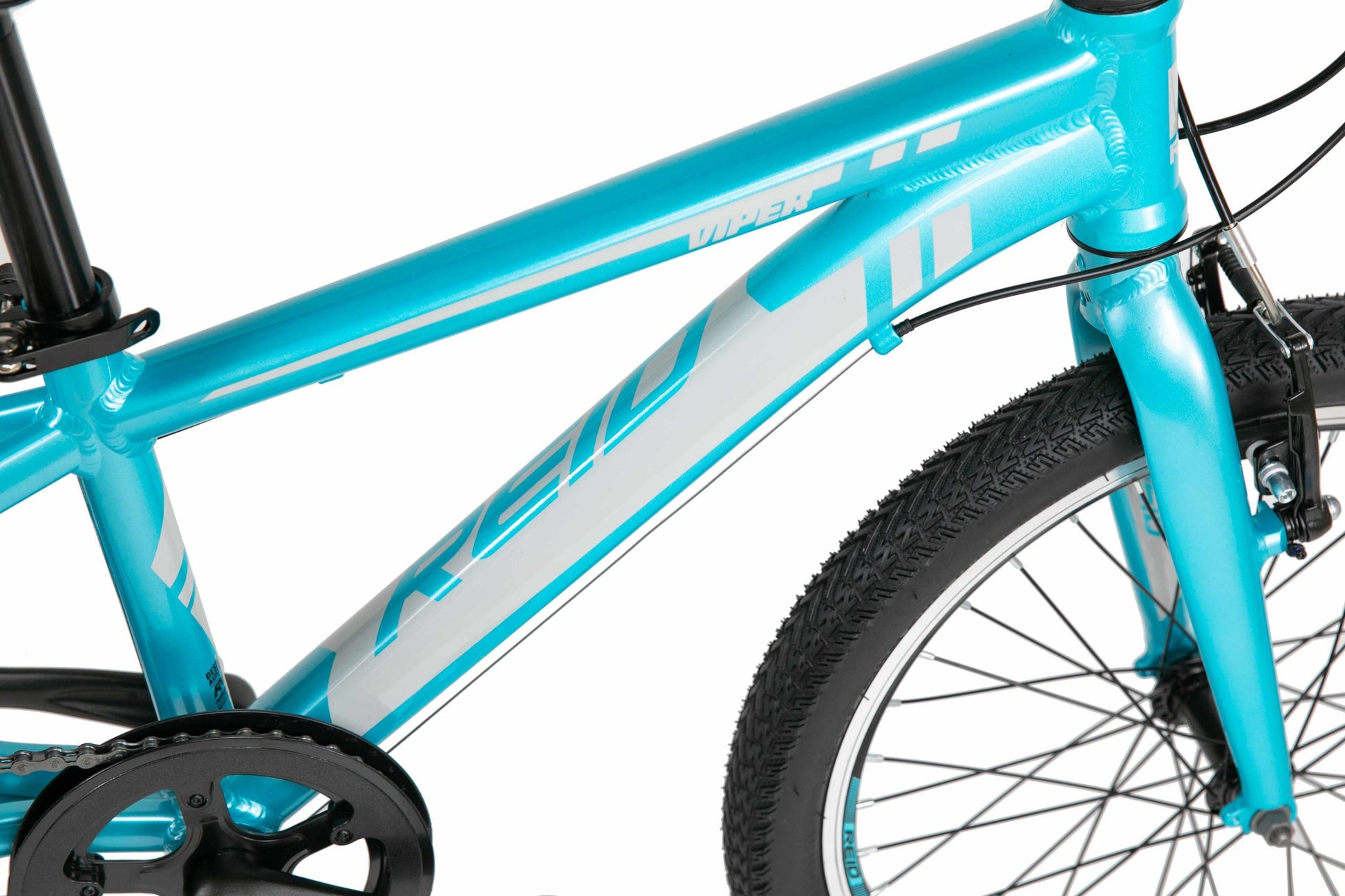 Viper 20" Kids Bike in Light Aqua showing Reid logo on bike frame from Reid Cycles Australia 