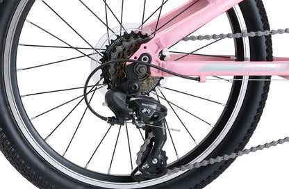 Viper 20" Kids Bike in Pink showing Shimano 7-speed rear derailleur from Reid Cycles Australia 