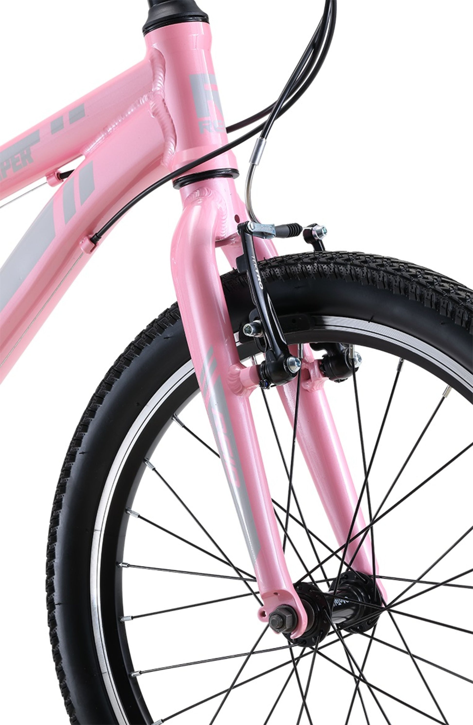 Viper 20" Kids Bike in Pink showing front v-brakes from Reid Cycles Australia 