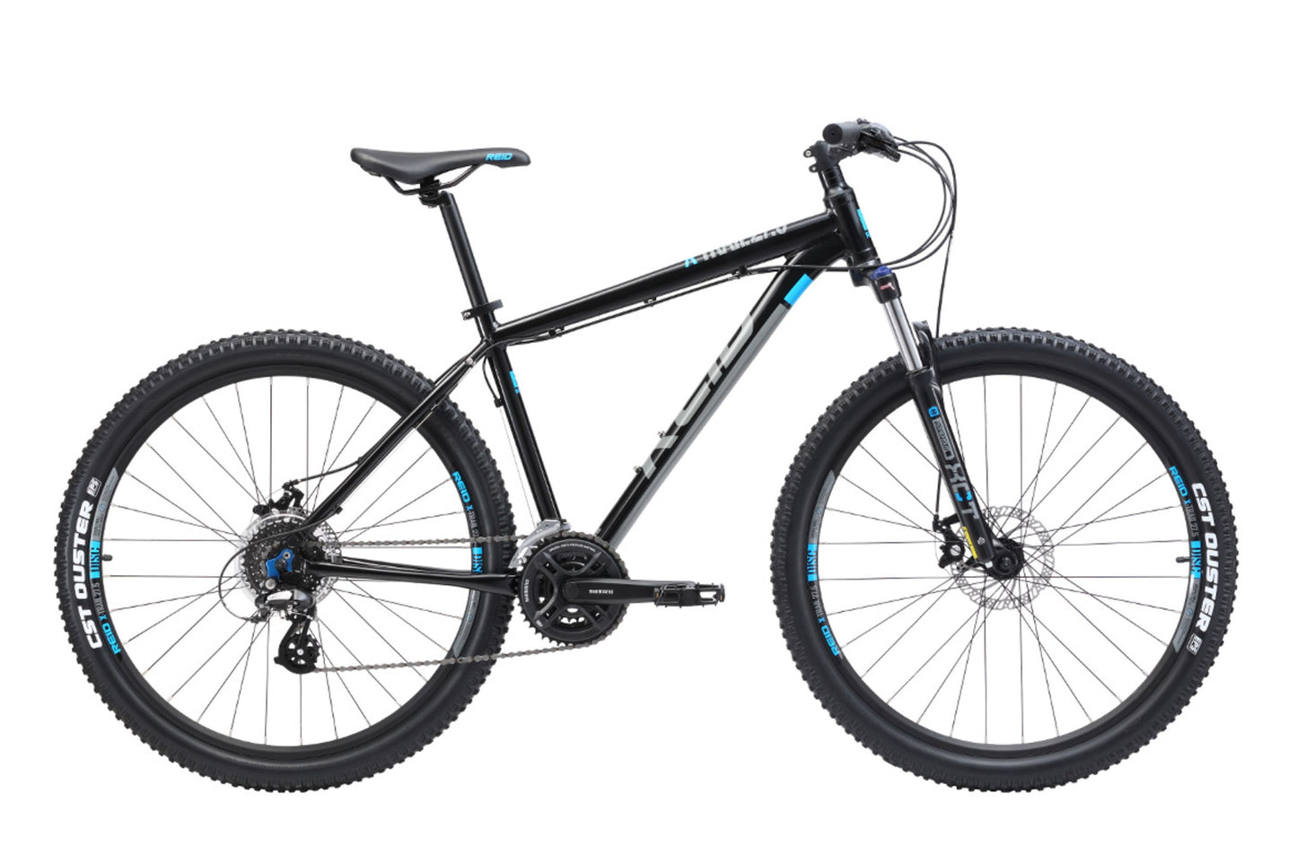 X-trail Mountain Bike in Gloss Black with Shimano 8-speed gearing from Reid Cycles Australia 